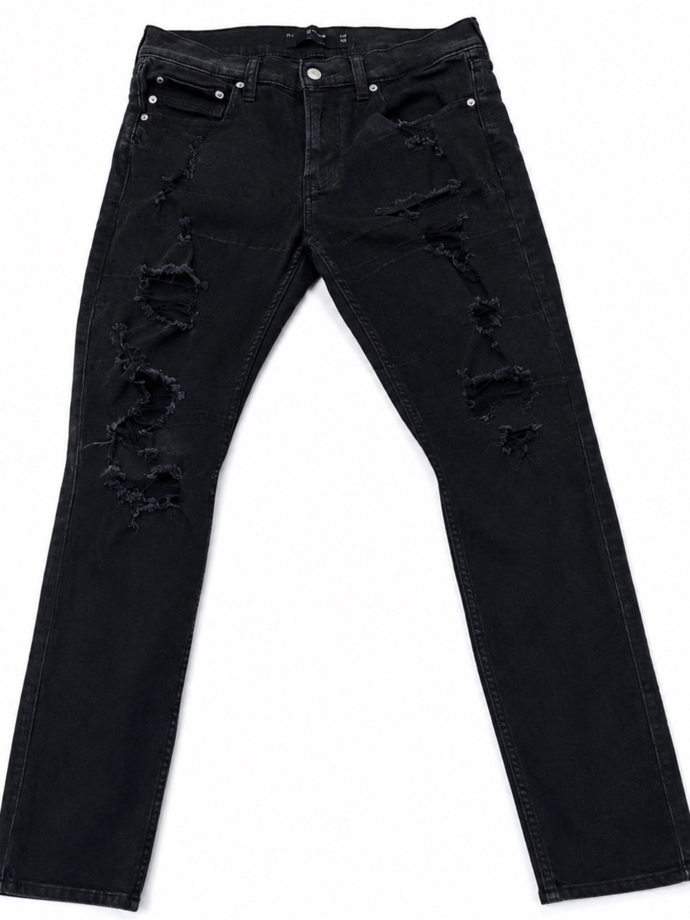 Hollister Black Slim Straight Distressed Jeans